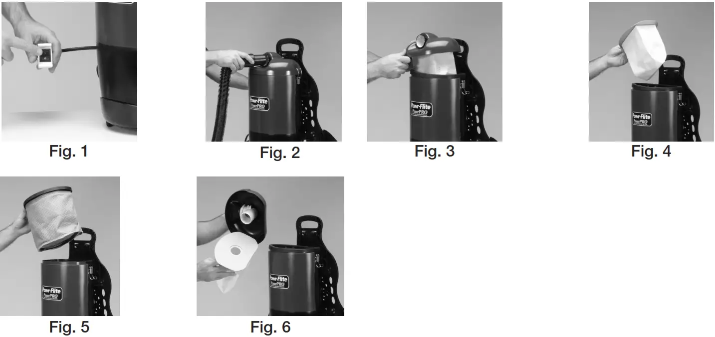 Powr Flite PF600BP Backpack Vacuum - COLLECTION BAGS