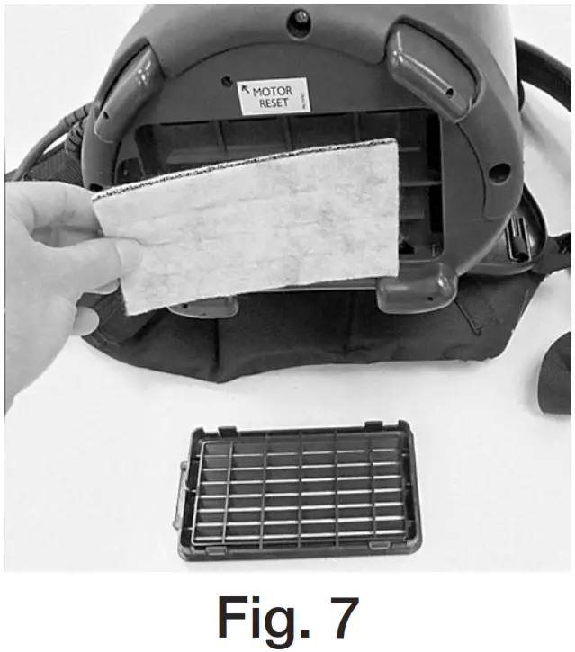 Powr Flite PF600BP Backpack Vacuum - Exhaust filter