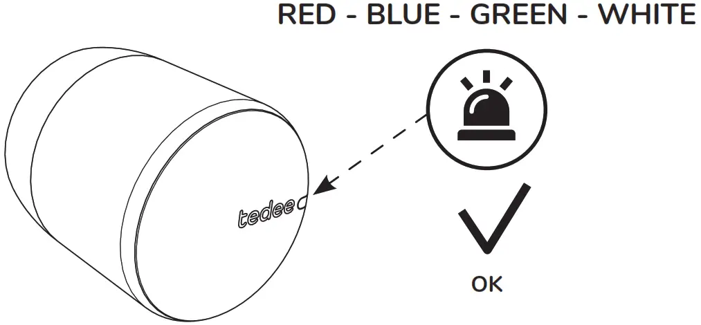 tedee Nordic Adapter Door Lock - Check light signal