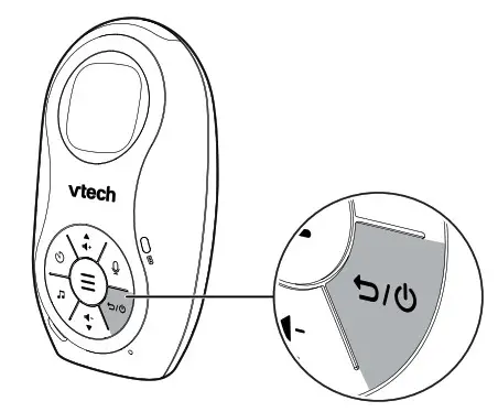 vtech Audio Baby Monitor - Press and hold -