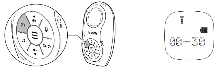 vtech Audio Baby Monitor - Set up countdown alarm