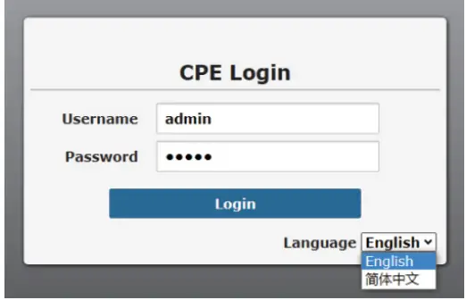login interface