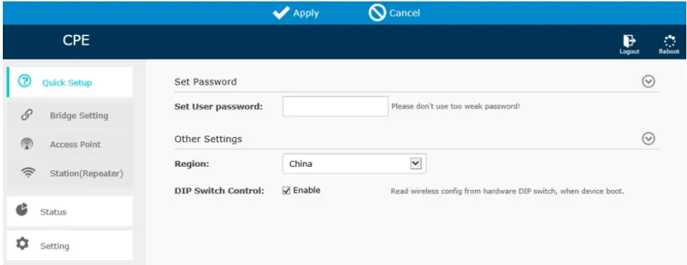Username and Password Interface