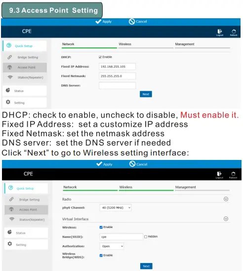 Access Point Setting