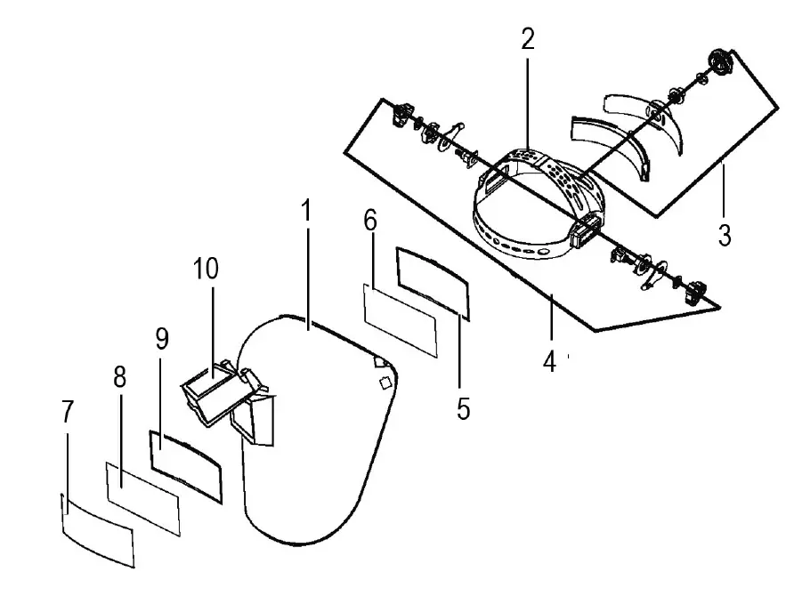 Clarke HSF1 Flip Front Welding Headshield fig 2