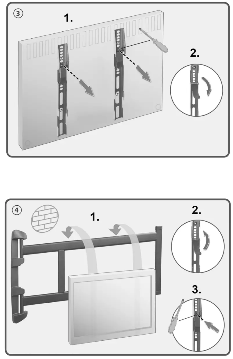 HAGOR 2600 BL Swingmount L Pivoting Wall Mount - features 1