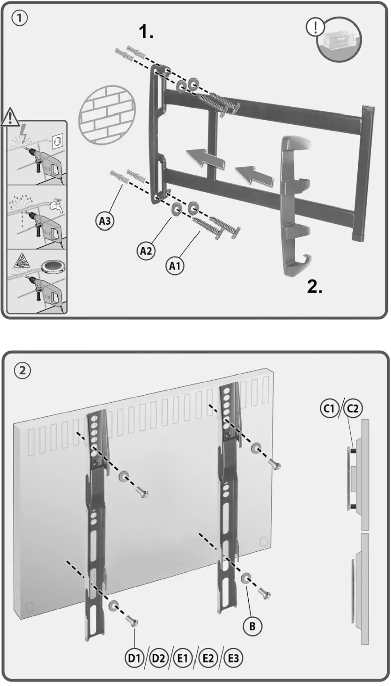 HAGOR 2600 BL Swingmount L Pivoting Wall Mount - features