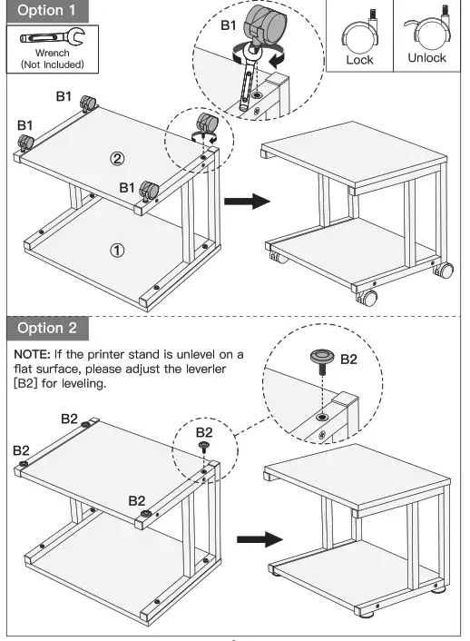 AMERIEAGO Printer Stand with Drawer - fig 1