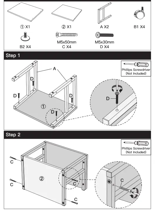 AMERIEAGO Printer Stand with Drawer - fig