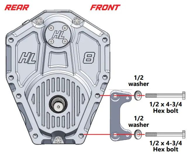 HL Polaris Ranger 1000 XP 8 Inch Dual Idler Portal Kit - FRONT CALIPER