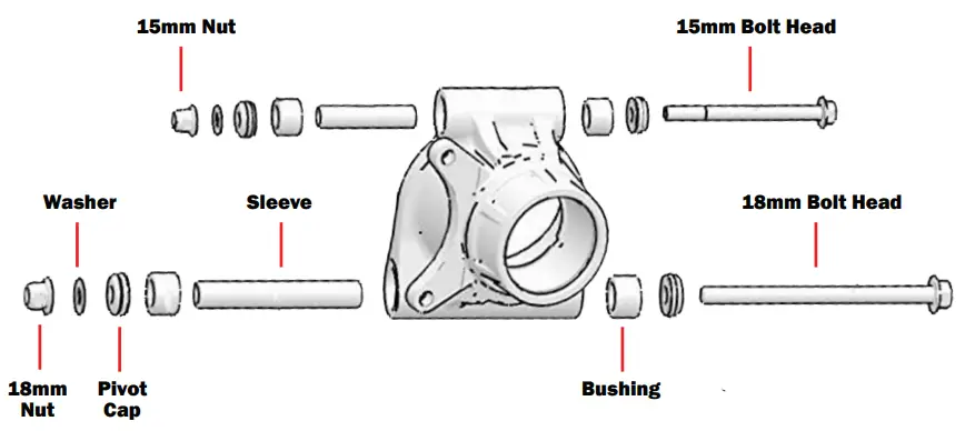 HL Polaris Ranger 1000 XP 8 Inch Dual Idler Portal Kit - REAR KNUCKLE