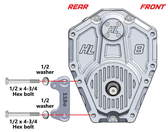 HL Polaris Ranger 1000 XP 8 Inch Dual Idler Portal Kit - REAR