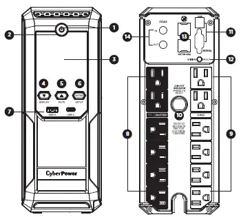 CyberPower CP1500AVRLCD3 Mini Tower AVR UPS-1