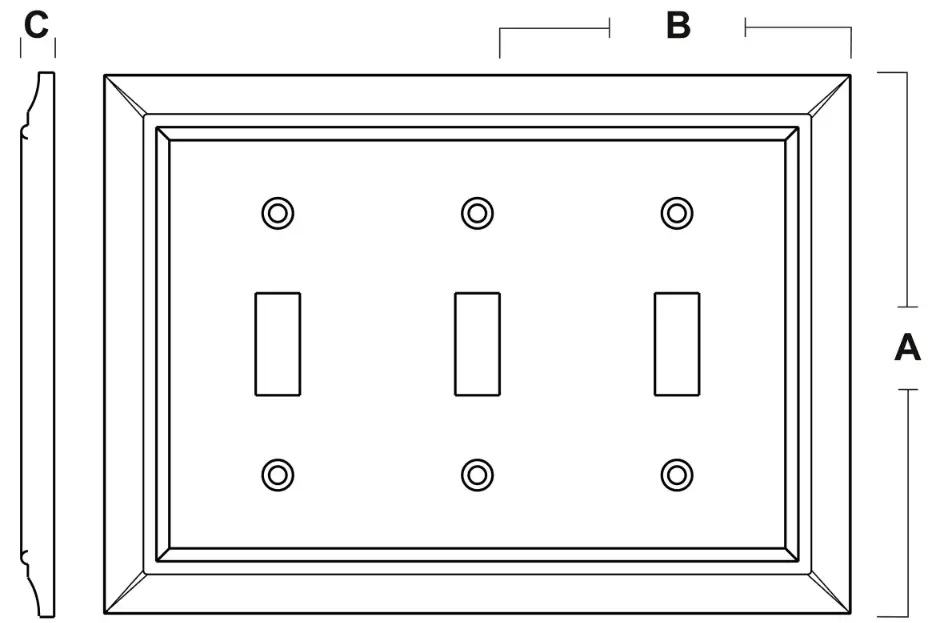 allen roth W31566-PW-UC Wood Architectural 3-Gang Standard Toggle Wall Plate