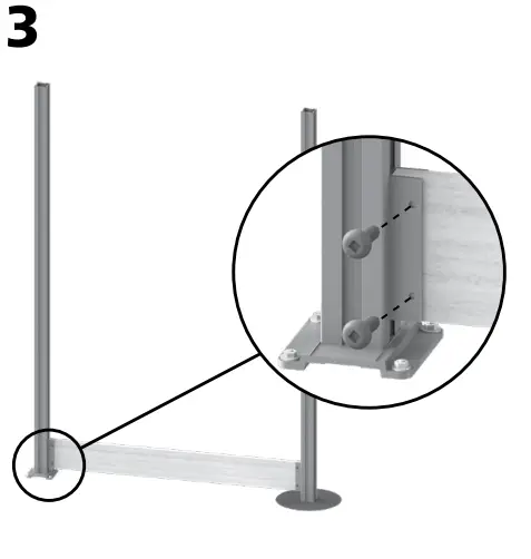 PEAK Modular Fencing 94 Inch H Matte Black Aluminum In Ground-fig2