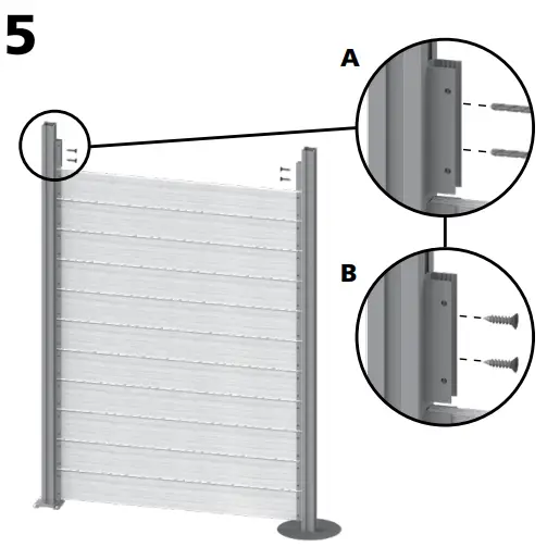 PEAK Modular Fencing 94 Inch H Matte Black Aluminum In Ground-fig4