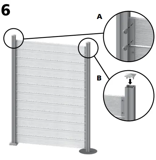 PEAK Modular Fencing 94 Inch H Matte Black Aluminum In Ground-fig5