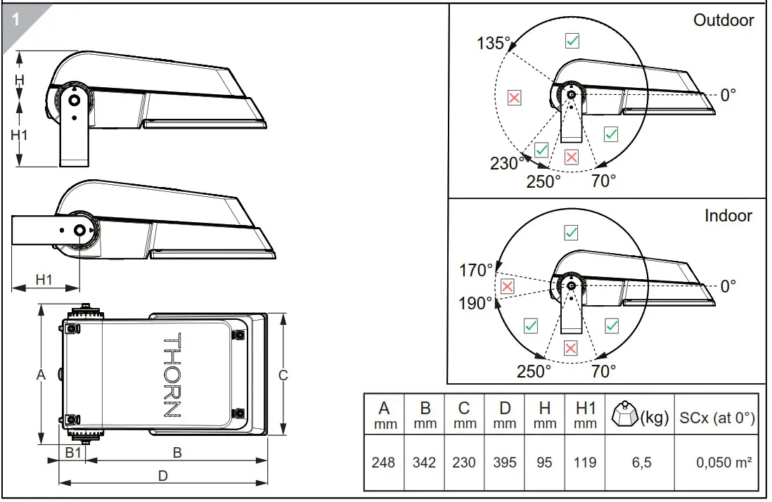 THORN AFP S Area Floodlight Spot LED Light - 1