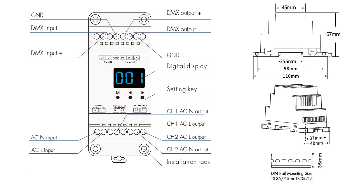 SKYDANCE-S1-DR-AC-Triac-DMX-Dimmer-1
