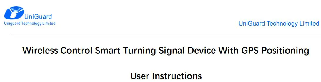 UniGuard BT02 Wireless Control Smart Turning Signal Device Instruction Manual