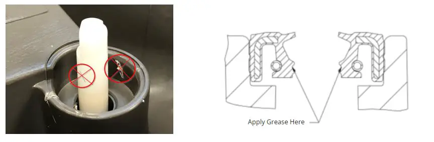 Whirlpool W11613009 Diverter Motor - To reinstall the new seal, apply a small amount of the included NSF approved grease to the inner diameter of the seal