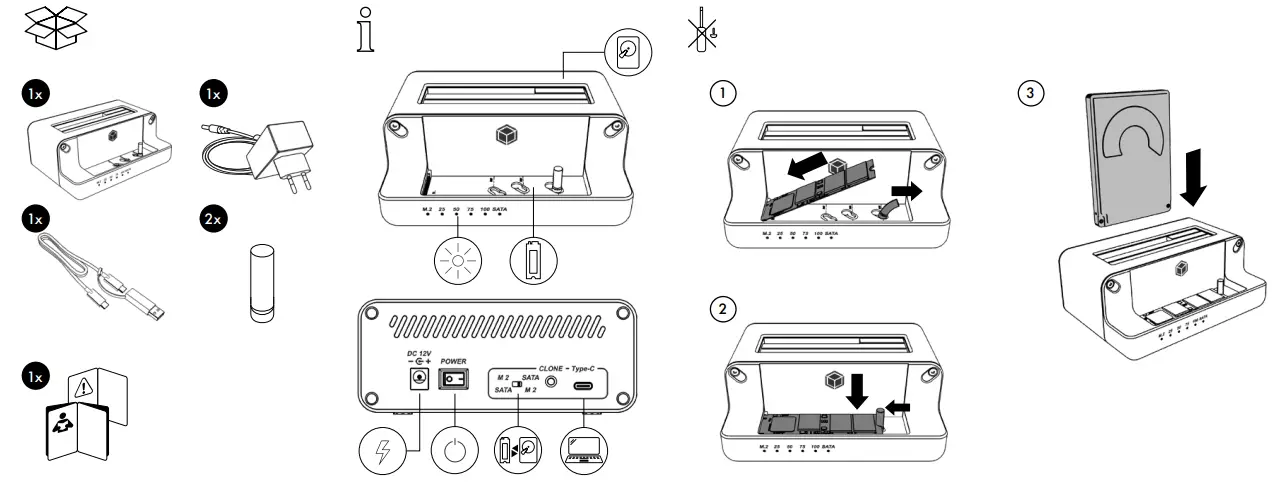 ICY BOX IB-2914MSCL-C31 2.5, 3.5 Inch and M.2 Docking and CloneStation - fig 1