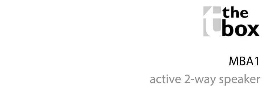 the Box MBA1 Active 2-Way Speaker User Manual