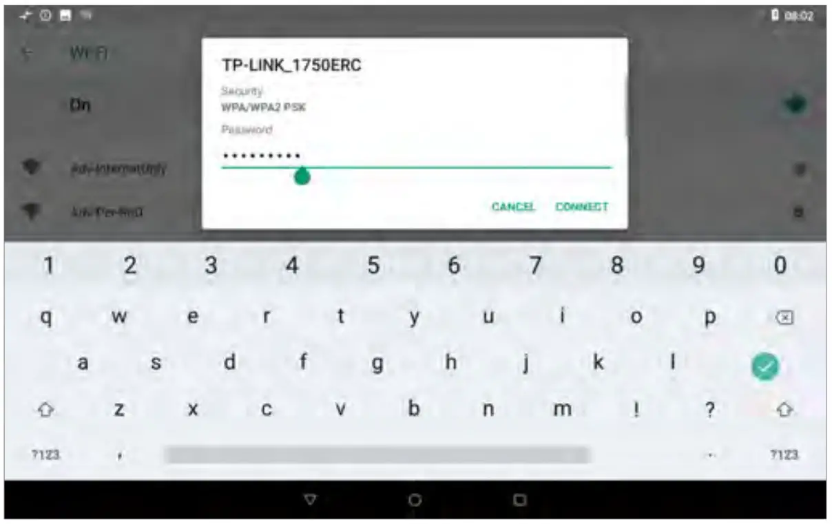 anywAiR Touch Pad - Enter your home Wi-Fi