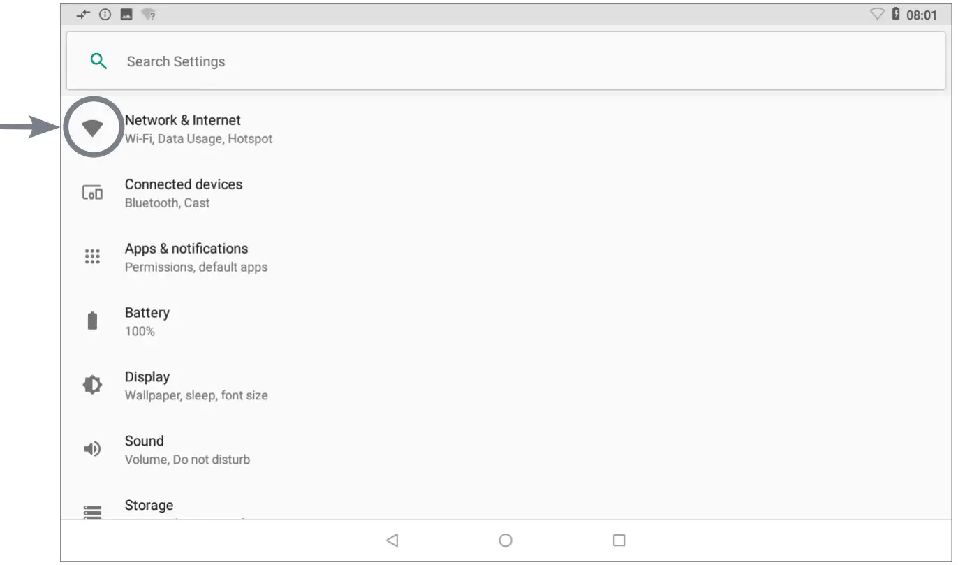 anywAiR Touch Pad - Then press the Wi-Fi icon