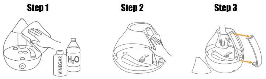 Crane Drop Top Fill Cool Mist Humidifier With Sound Machine - Easy Cleaning