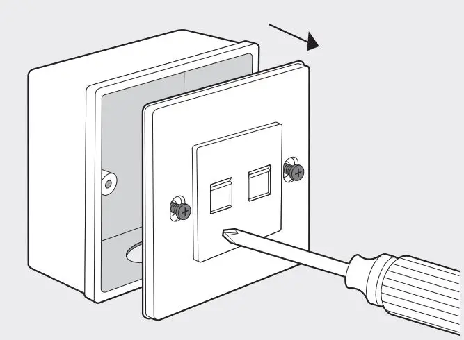 tp-link Omada Wireless Wall Plate Access Point Installation Guide - Detach the faceplate of the junction box with a Phillips screwdriver