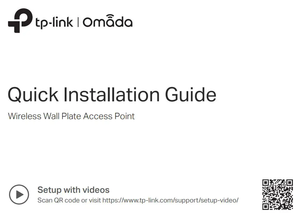 tp-link Omada Wireless Wall Plate Access Point Installation Guide