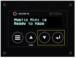 MASTER FX Mystic Mini Compact Haze Generator - arrow and enter button