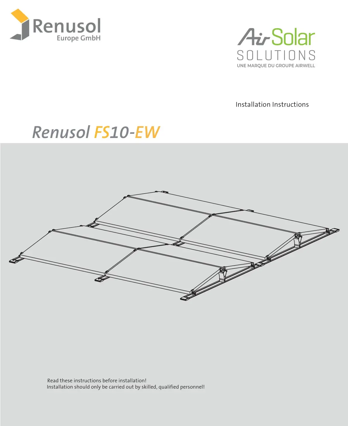 Renusol FS10-EW Solar Panel Mounting Instruction Manual