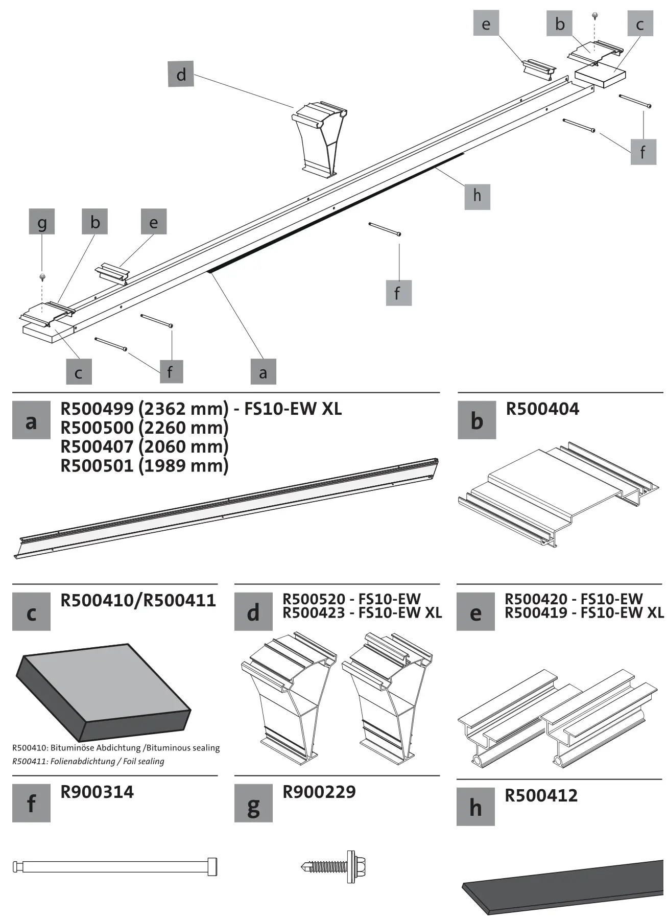Renusol FS10-EW Solar Panel Mounting - Parts