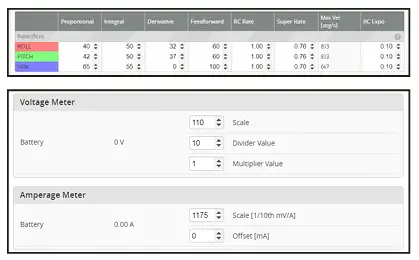 .Default PID setting and currents setting