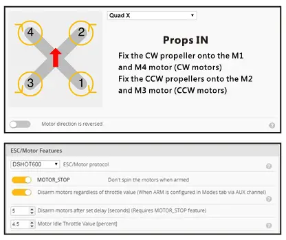 Mixer type and ESC motor protocol