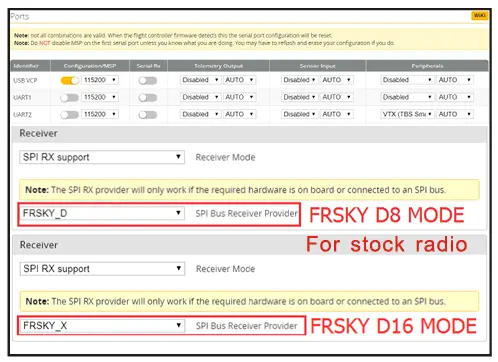 Receiver configuration