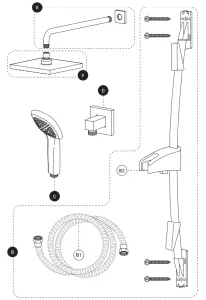belangerh2o KIT-QUA130CCP Rain Pressure Balanced Square Shower System - FIGURE 4