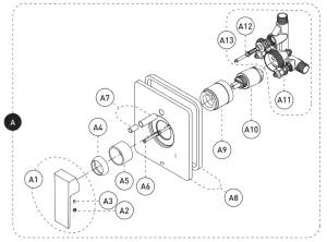 belangerh2o KIT-QUA130CCP Rain Pressure Balanced Square Shower System - FIGURE 5