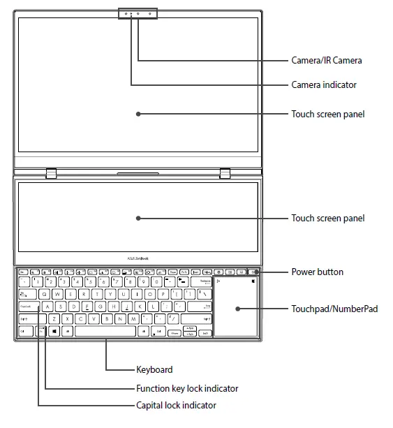 ASUS AX201D2 Intel WiFi 6 AX201 Notebook PC top view