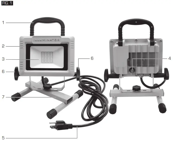 ILLUMINATOR WL 2000 2 000 Lumen LED Work Light - PARTS LIST