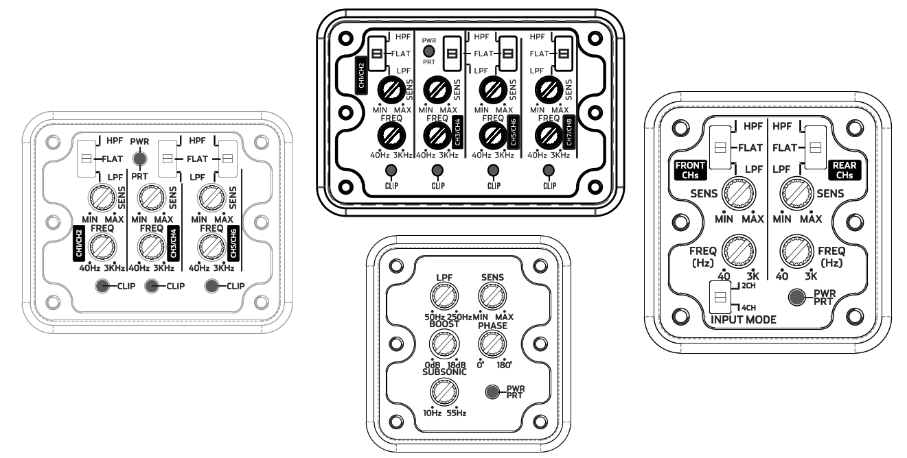 DS18 HYDRO Channel Marine Full Range Amplifier - control