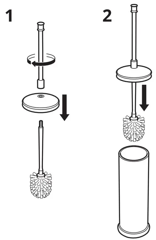 IKEA 202.914.99 Balungen Toilet Brushes Holder Instruction Manual - Installation 1,2