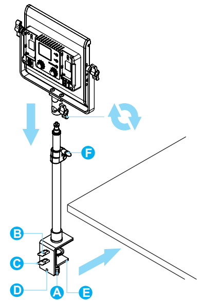 GVM 800D II LED Studio 2 Video Light Kit - holde