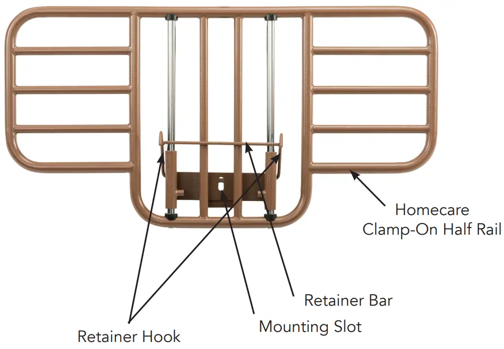 COMPASS HEALTH PB7035 Pro Basics Clamp On Half Rails-fig1