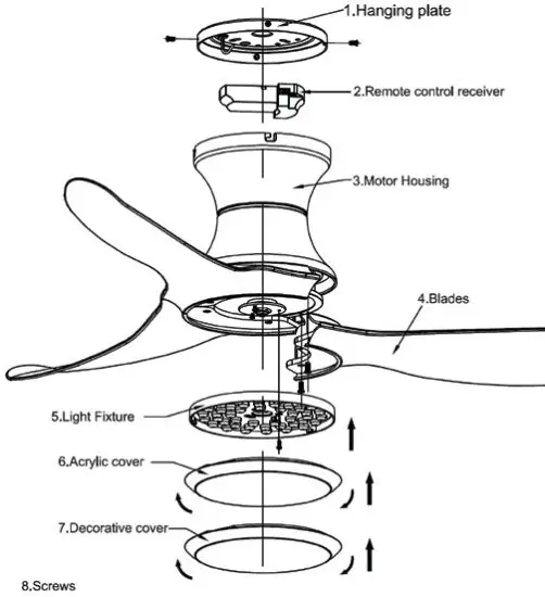 acorn DC-368 Rod Ceiling Fan - FAN 1