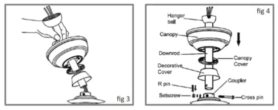 acorn DC-368 Rod Ceiling Fan - HANGER BALL