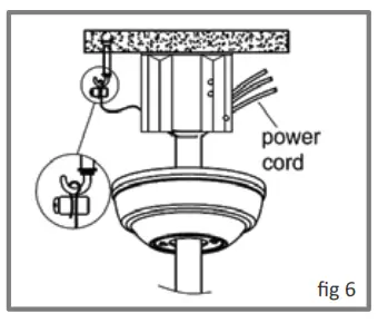 acorn DC-368 Rod Ceiling Fan - wire