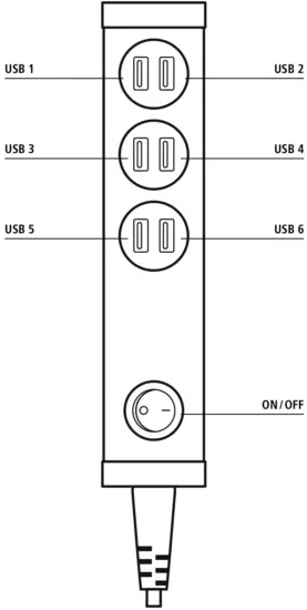 hama 00223201 USB Charging Station 6 Ports USB A for Tablets and Smartphones - Fig